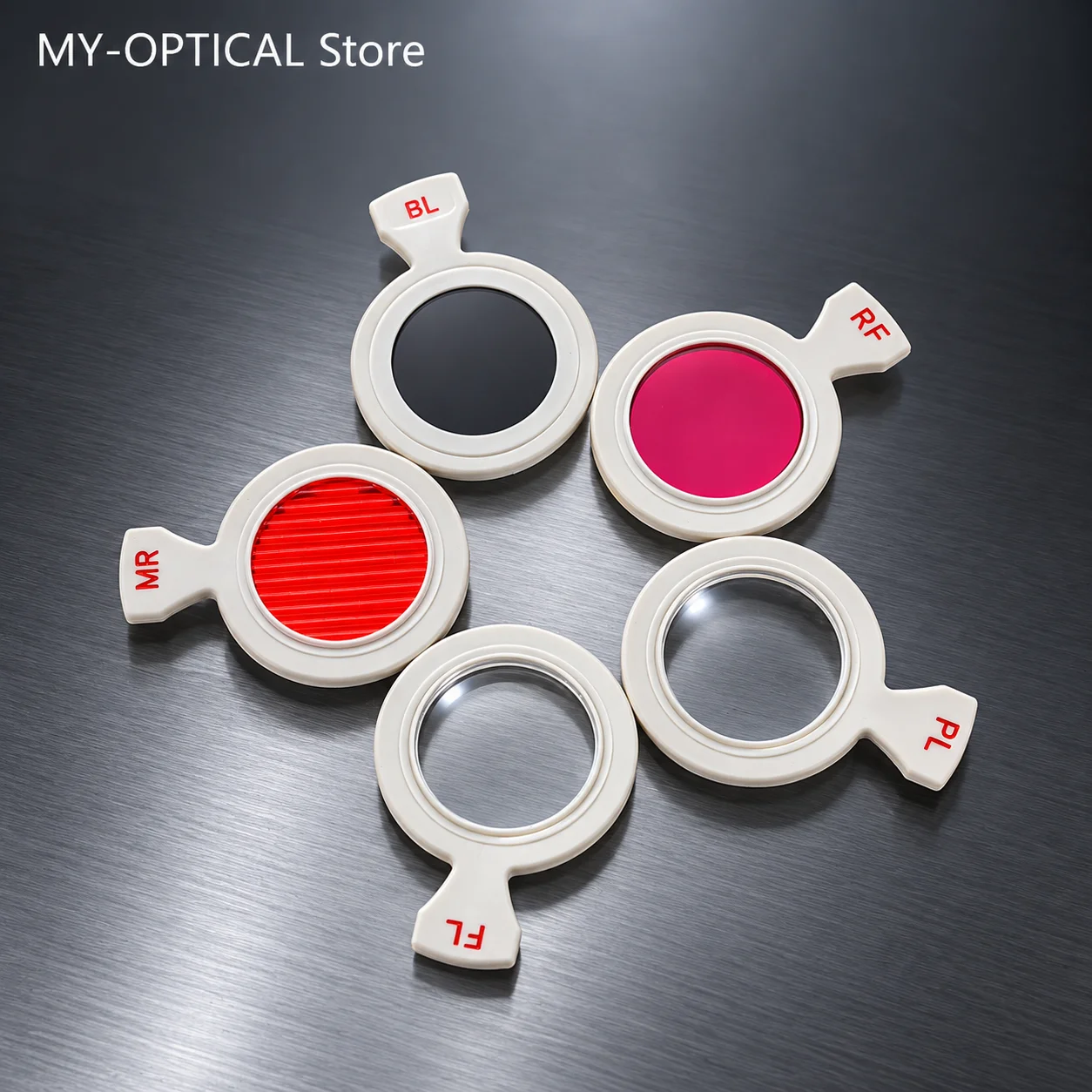 9 Types Auxiliary Trial Lenses 26mm Plastic Rim Ophthalmic Lens Set for Optometry Test Frame & Refraction Exam