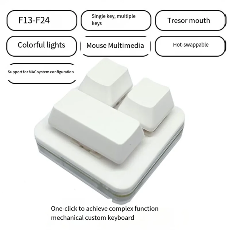 

Exquisite-Dustproof 3-Key Double Row Mini Mechanical Keyboard Recording Mute Copy Paste Custom Shortcut Key