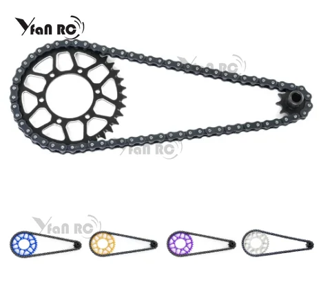 

LOSI 1/4 Promoto-MX Motorcycle Steel 10T Front Gear + 36T Rear Gear + 70-section Sprocket Chain Set Upgrade Parts Accessories