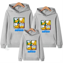 Hoodie family hoodie hoodie men and women the same spring and autumn sportswear cartoon printed graffiti Donald Duck casual