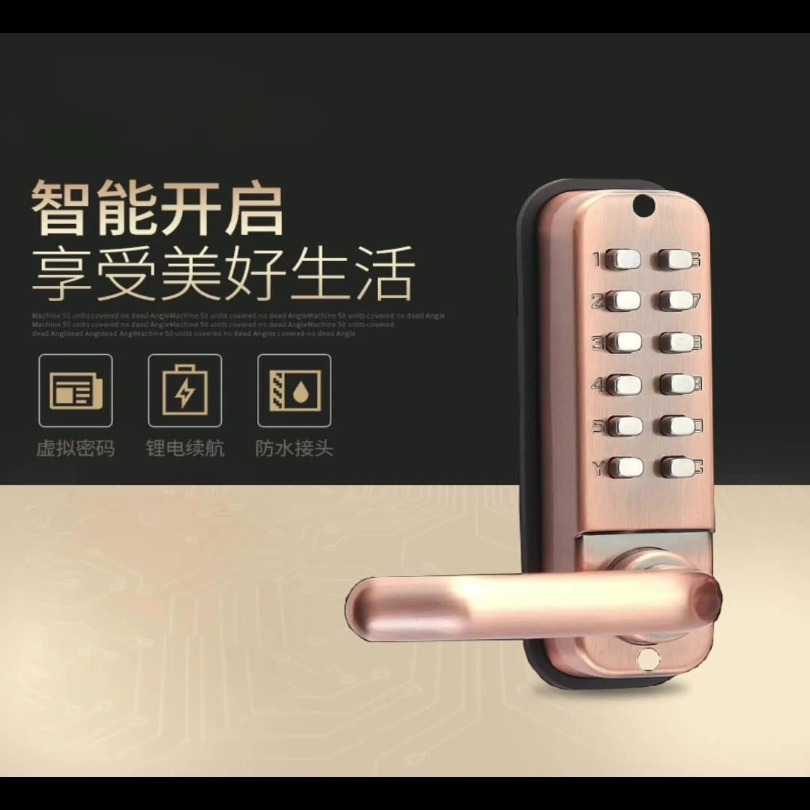 Villa courtyard door lock Double-sided mechanical combination lock Outdoor, waterproof design upgrade