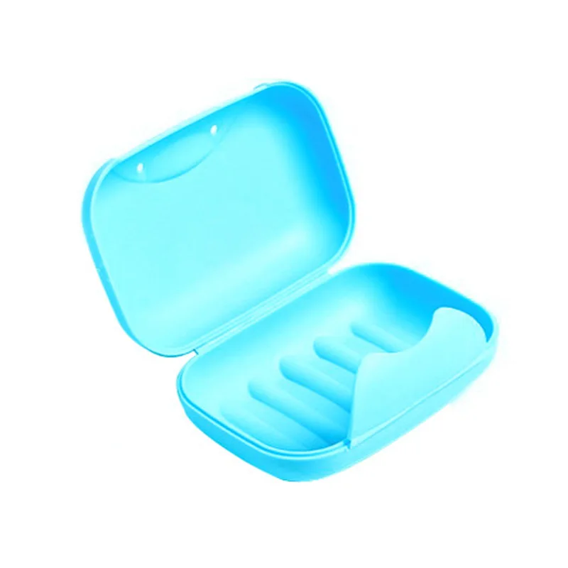 1pcs Portable soaps Dishes Container Bathroom Acc Travel Home Plastic Soap Box With Cover Small/big Sizes candy color