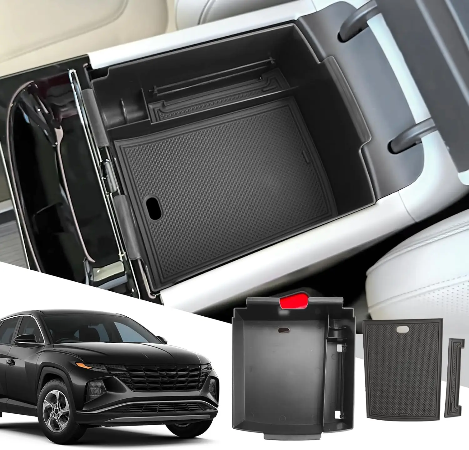 

Kptidy Center Console Organizer for 2025 Hyundai Tucson Accessories (Limited) Console Tray Armrest Storage Console Car Organizer