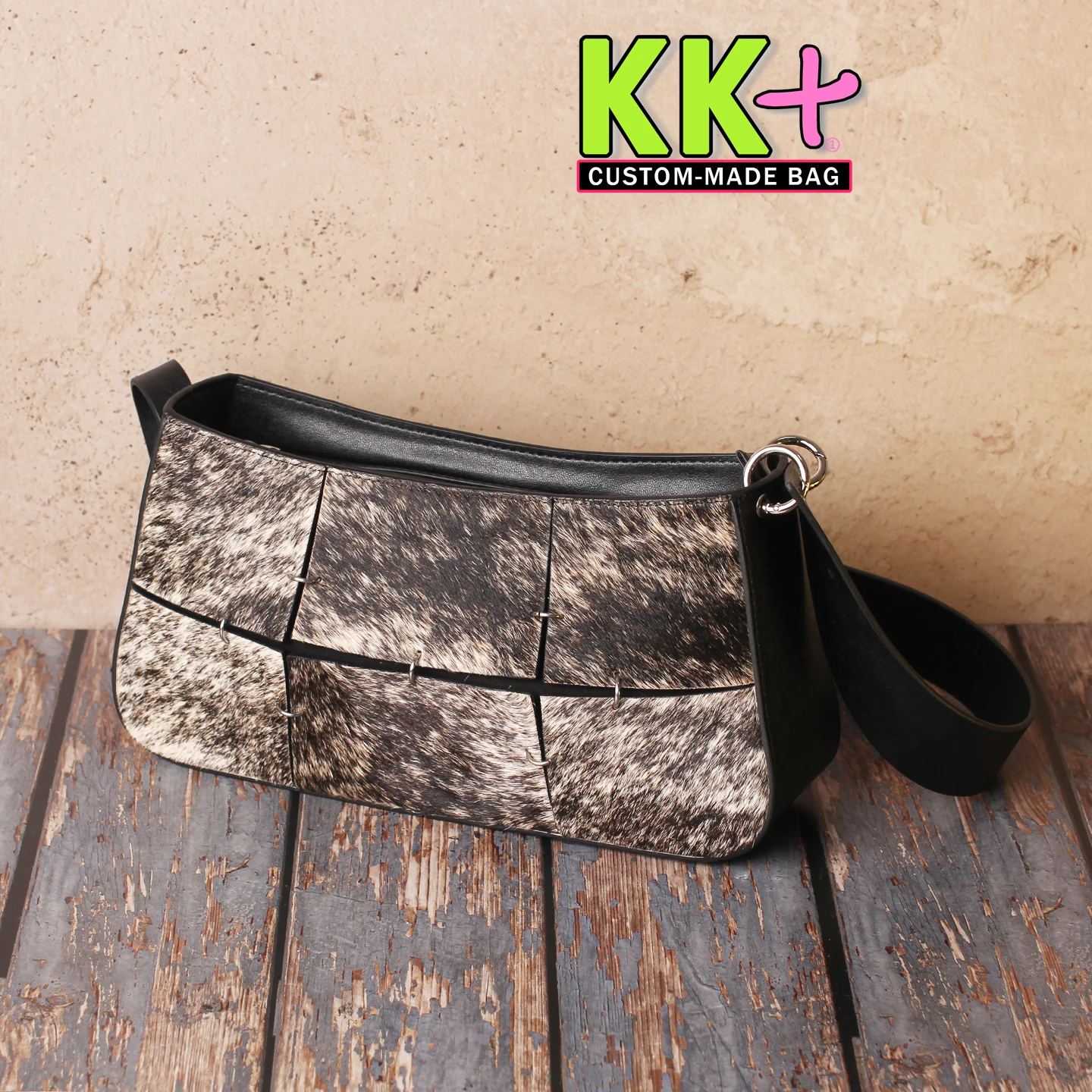 European / American New Style First-layer Cowhide Geometric Pattern Horsehair Splicing Square Single Female Bag For Women Trendy