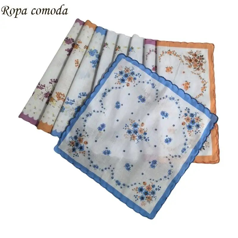 

MXMA цветочные узоры хлопковые Hankies 9pieces Машинный умываемая дамская платка