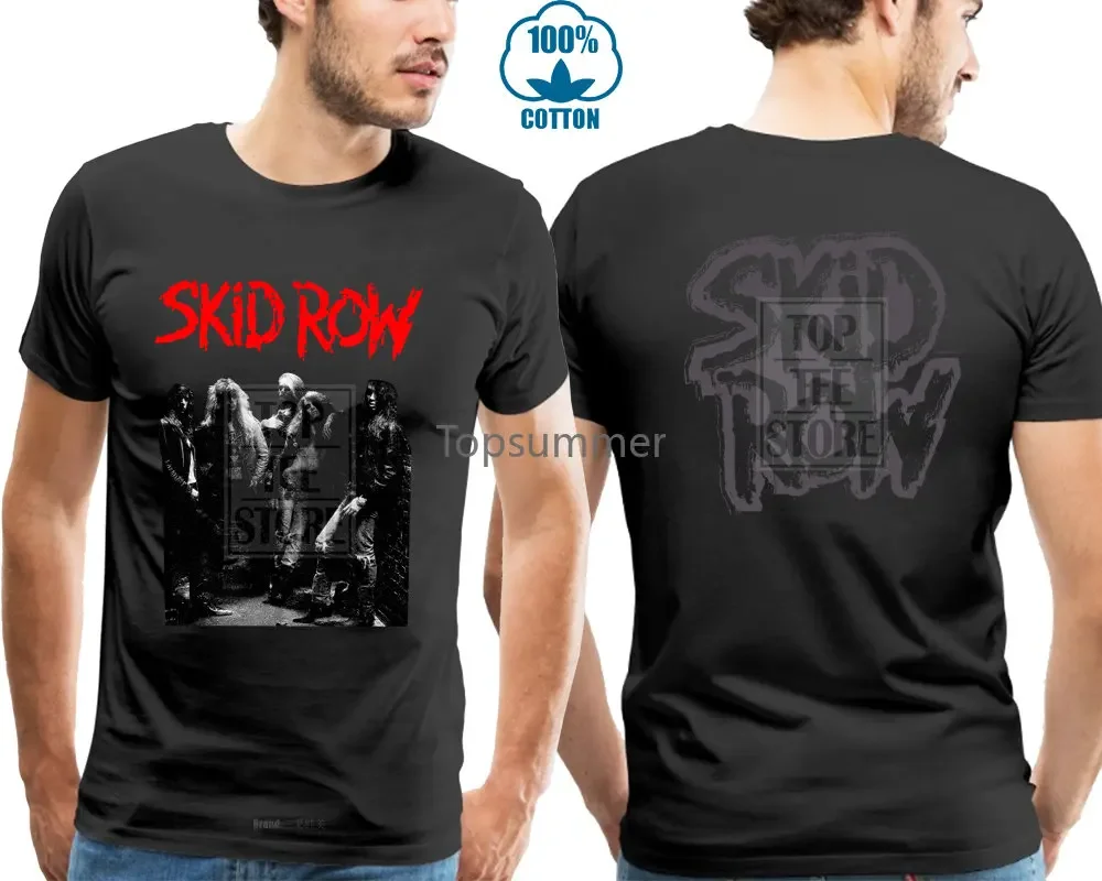 

Создайте футболки на заказ Skid Row American Heavy Metal Band Футболка размера до 6XL Короткие хлопковые рубашки с круглым вырезом для мужчин