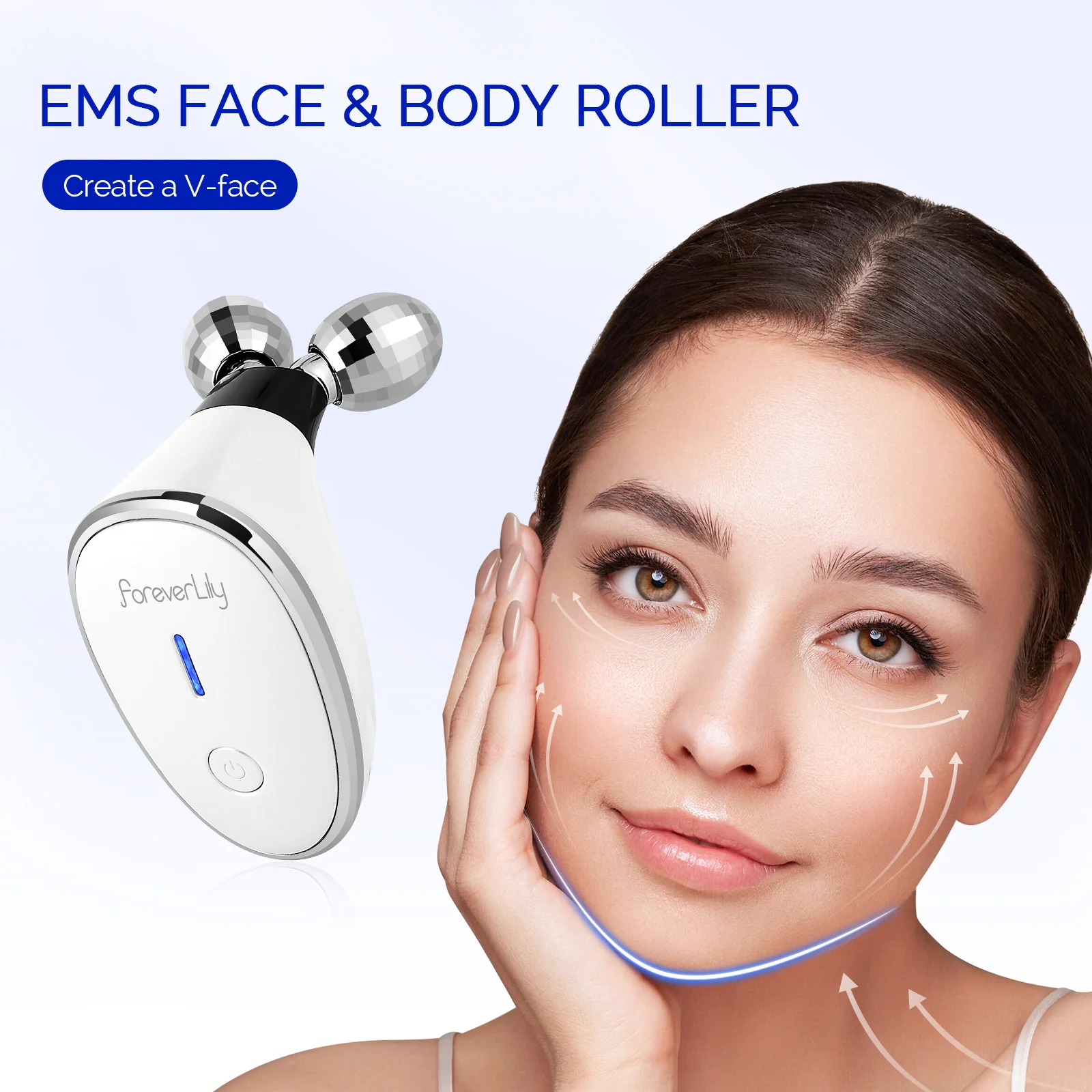 Foreverlily Face Body Roller Massager Facial Lifting Roller Chin Slimmer Double Chin Reducer Face V-line Massage Roller SkinCare