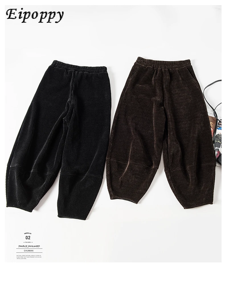 بنطلون نسائي قصير مبطن بالصوف عالي الخصر ، بنطلون سميك ، الخريف والشتاء