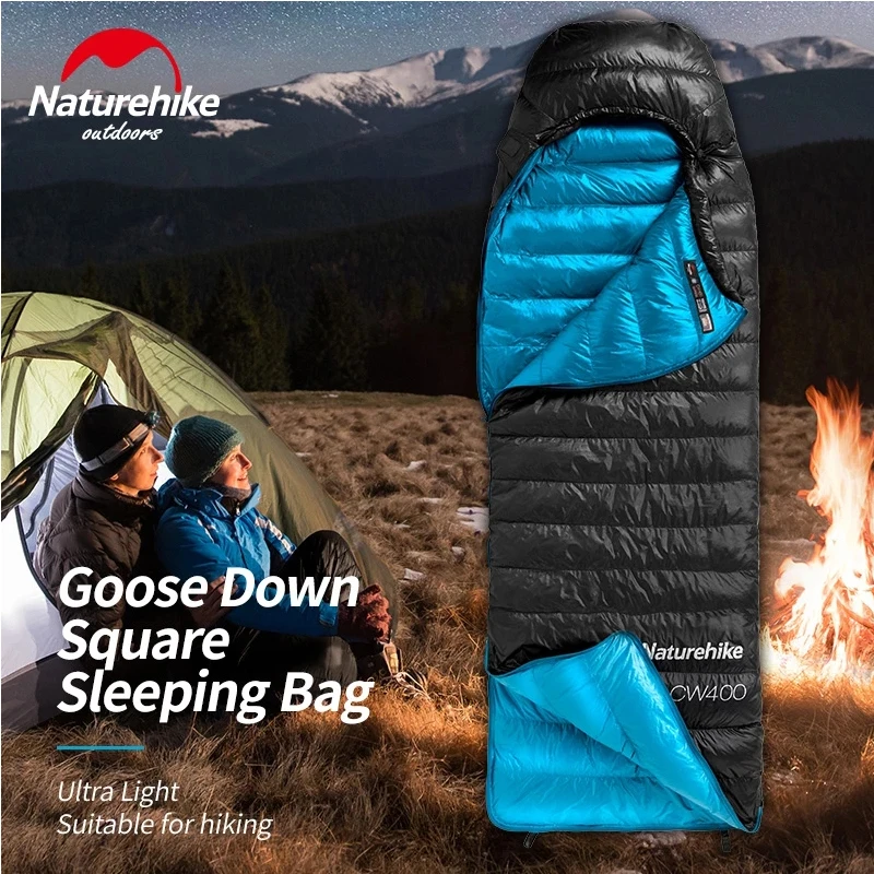 Imagem -02 - Naturehike Ganso para Baixo Bolsa de Dormir Turismo Inverno Cw400 Ultraleve Bolsa de Dormir à Prova Impermeável Água Caminhadas Acampamento Bolsa de Dormir ao ar Livre