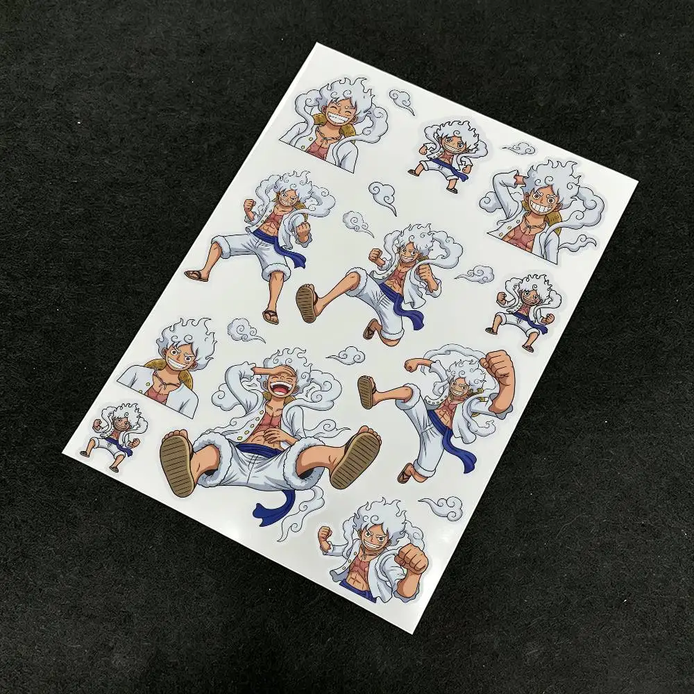 ONE PIECE Luffy Silver Vinyl Motorcycle Sticker Waterproof DlY Helemt Front Windshield Fuel Tank Scooter Vinyl Decal - view 3
