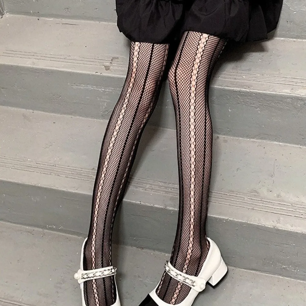 

New Hollow Out Pantyhose Lolita Mesh Bottom Pants Ballet Style Breathable Tights Stage Performance