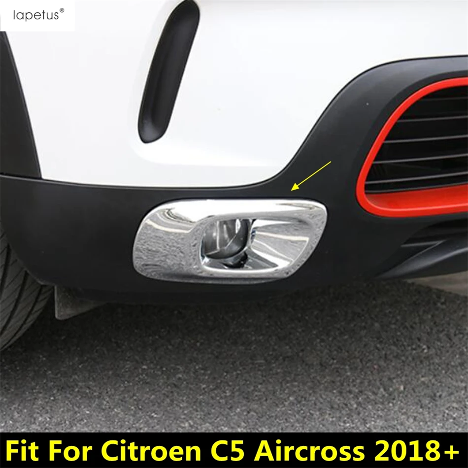 

Front Bumper Fog Lights Lamps Frame Decoration Cover Trim For Citroen C5 Aircross 2018 - 2024 ABS Chrome Accessories Exterior