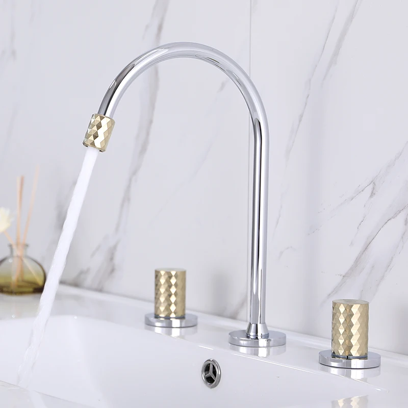 Wash Basin Bathroom Faucet Hot And Cold Water Wall Mount Mixer Sink Tap Spout Bath With Modern Single Double handle