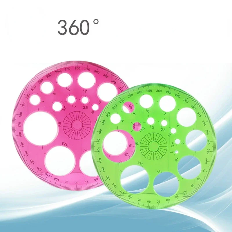 Random 1 Pc Stationery 360 Degree Round Ruler Transparent Circle Office School Drafting Supply Protractor Template