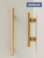 Nurlin Brass Round Ball Foot Cabinet Knobs 4 Sizes Long Door Pull T-bars Antioxidant Protection Furniture Handle