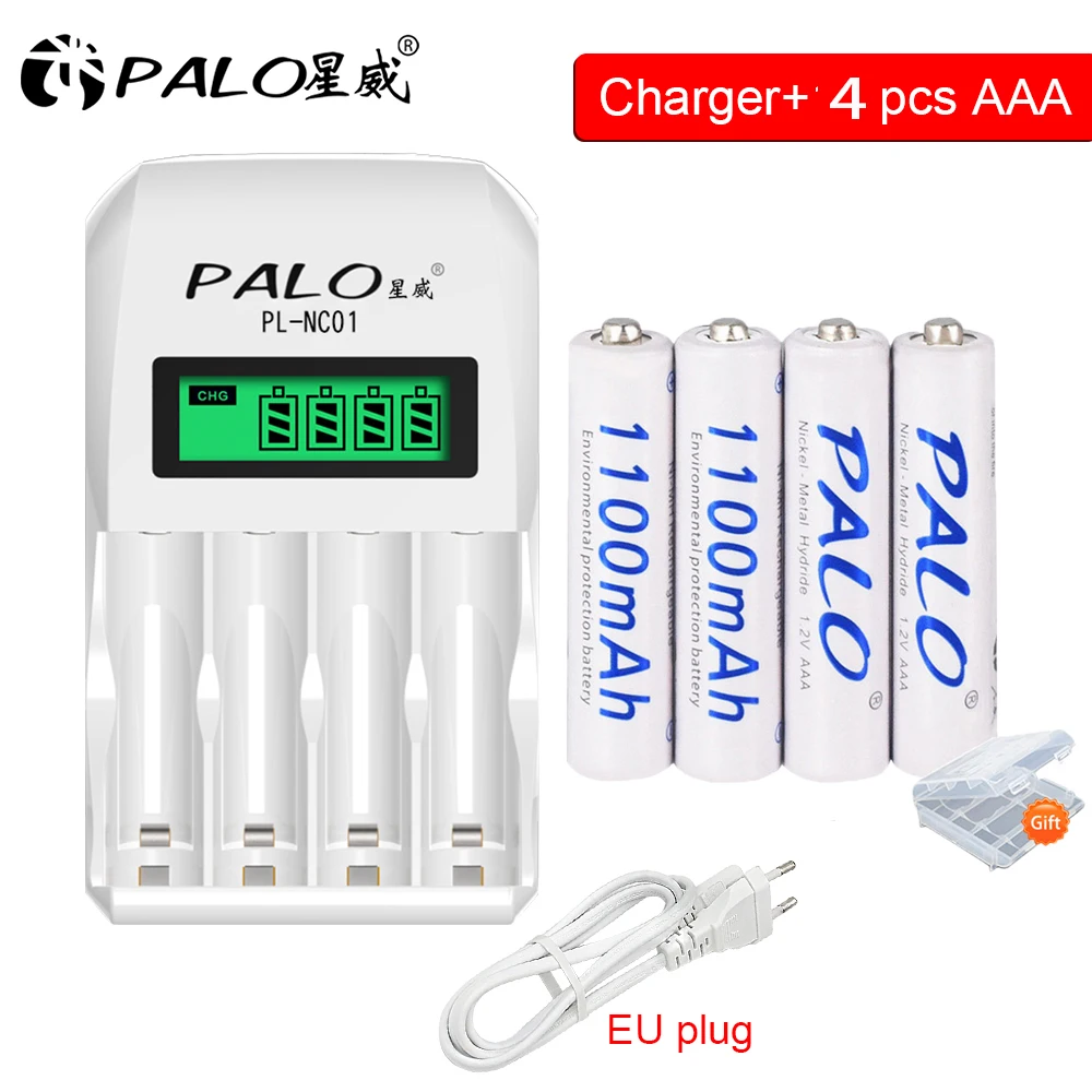 PALO 4-20pcs 1100mAh AAA 재충전 전지 1.2V ni mh AAA 건전지 재충전 용 3A 건전지 건전지 재충전 용 aaa Battey