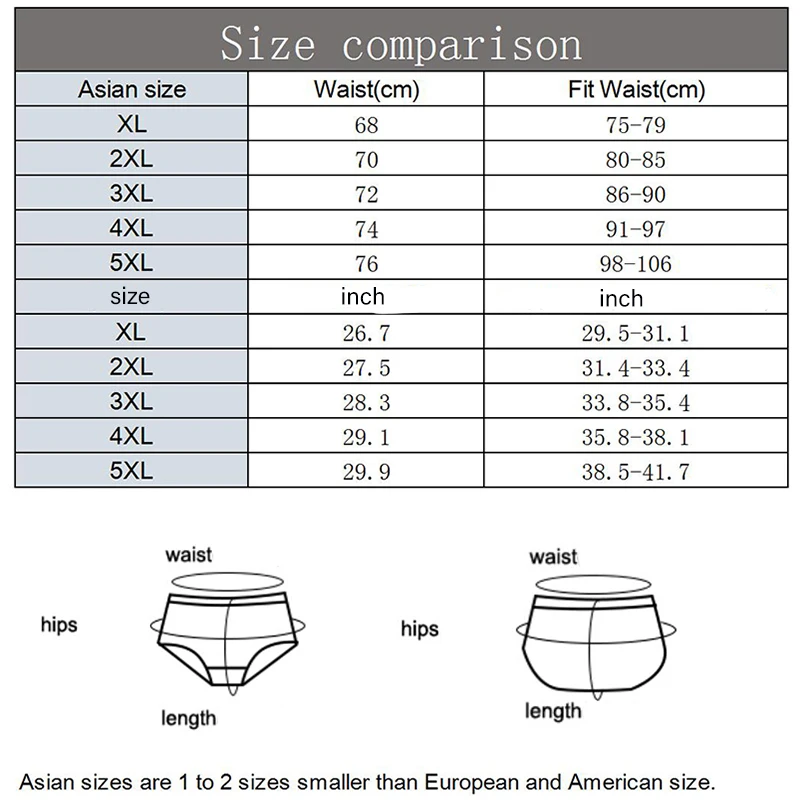 Sexy Men Underwear Briefs Underpants Jockstrap Plus Size XL-5XL Comfortable Panties Men\'s 100% Cotton Breathable Shorts