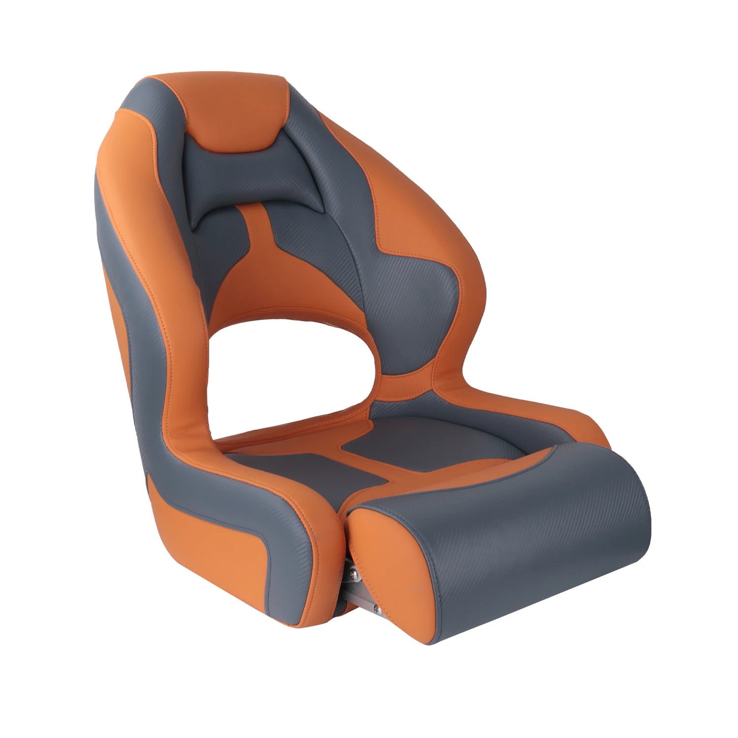 

Deluxe Pro High Back Boat Seat with Hinge Premium Sports Flip up Captain Seat and Armrests Made in China