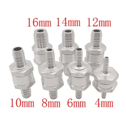 7 Size Silver Valves Aluminium Alloy Fuel Non Return Check Valve 4mm/6mm/8mm/10mm/12mm/14mm/16mm One-Way Valve