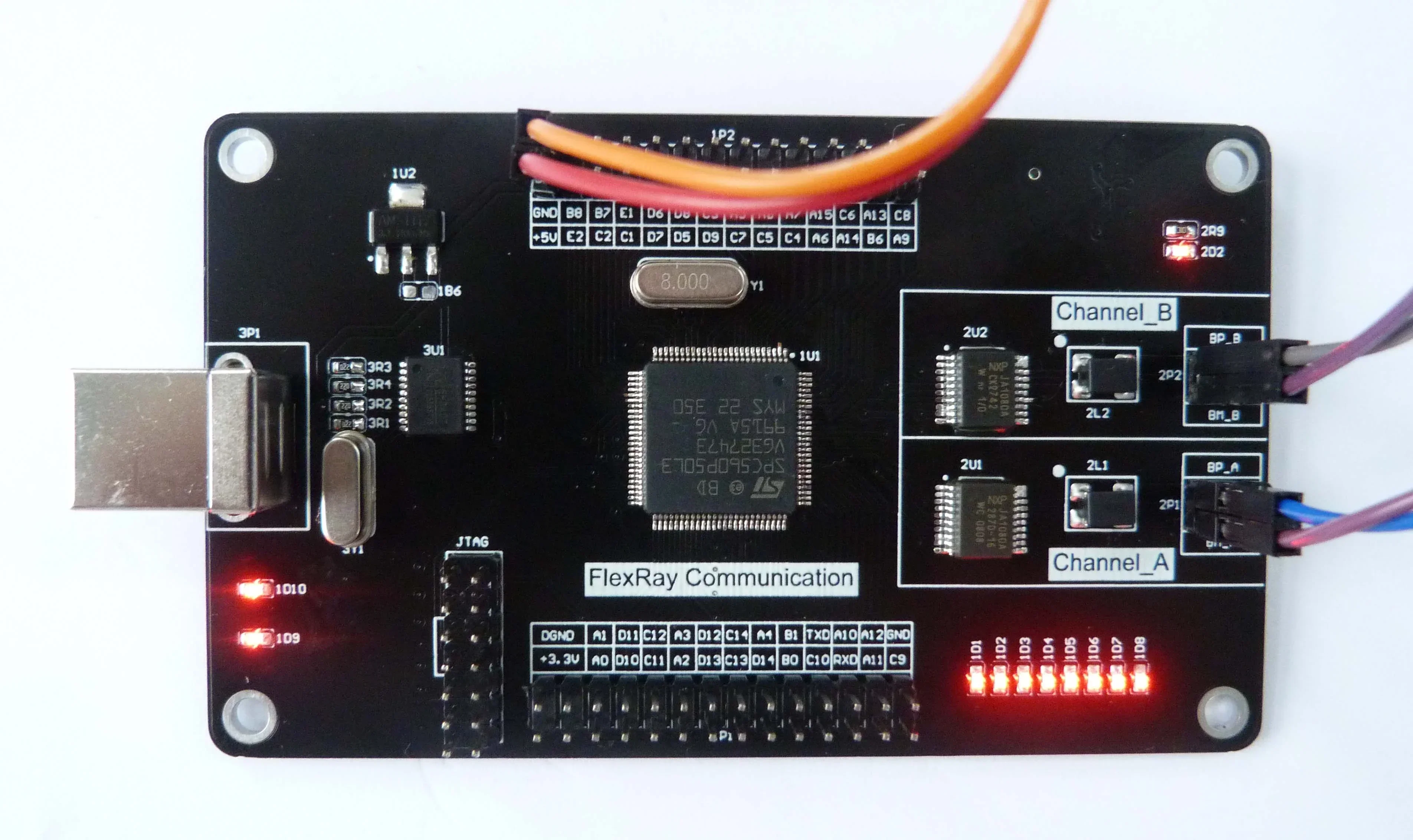 Flexray Development Board , FlexRay Learning, FlexRay to serial port, FlexRay Dual Communication, FlexRay to CAN