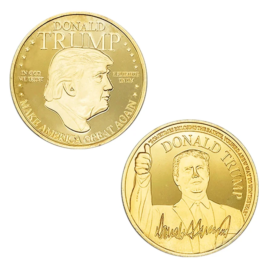 Gold Coin with case 2024 New Style  the President of the UNITED STATES  Donald Trump  money  Colorful Commemorative Coin