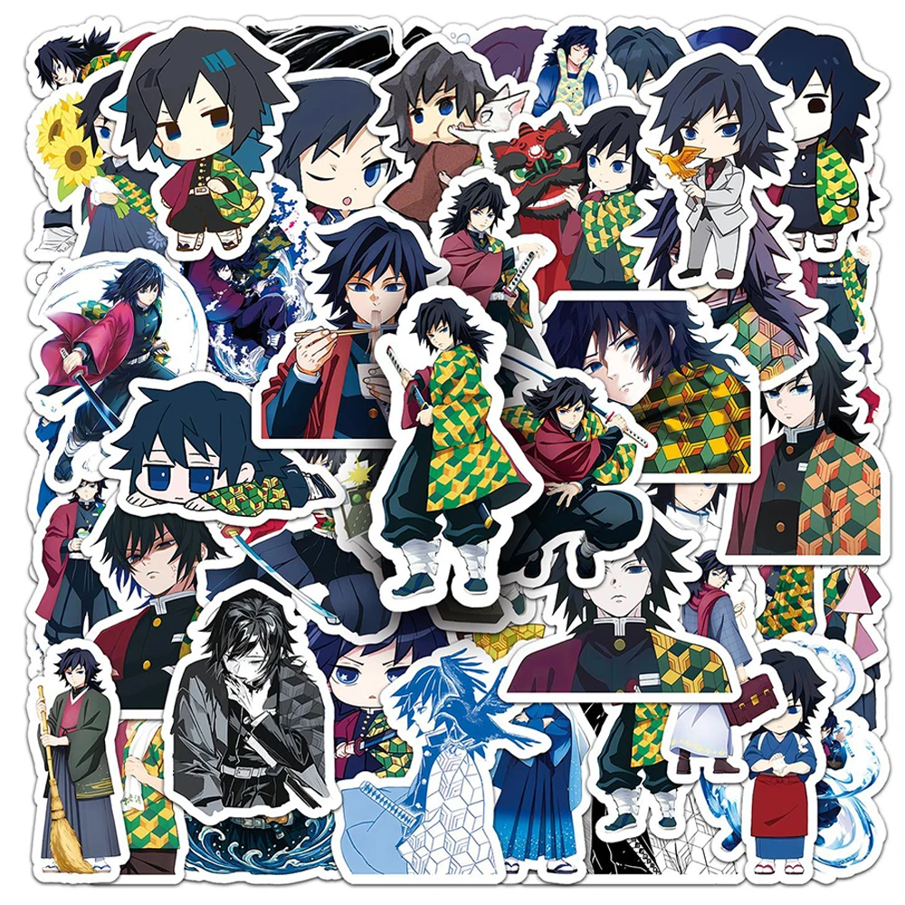 10/30/50pcs Demon Slayer Anime Stickers Cute Tomioka Giyuu Manga Decals Toys Waterproof Graffiti Skateboard Luggage Phone