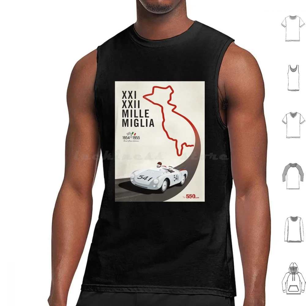 Mille Miglia 1954-1955 Tank Tops Vest Sleeveless Car Racing Mille Miglia Grand Prix Classic 722 Mille Miglia 1955 Racing