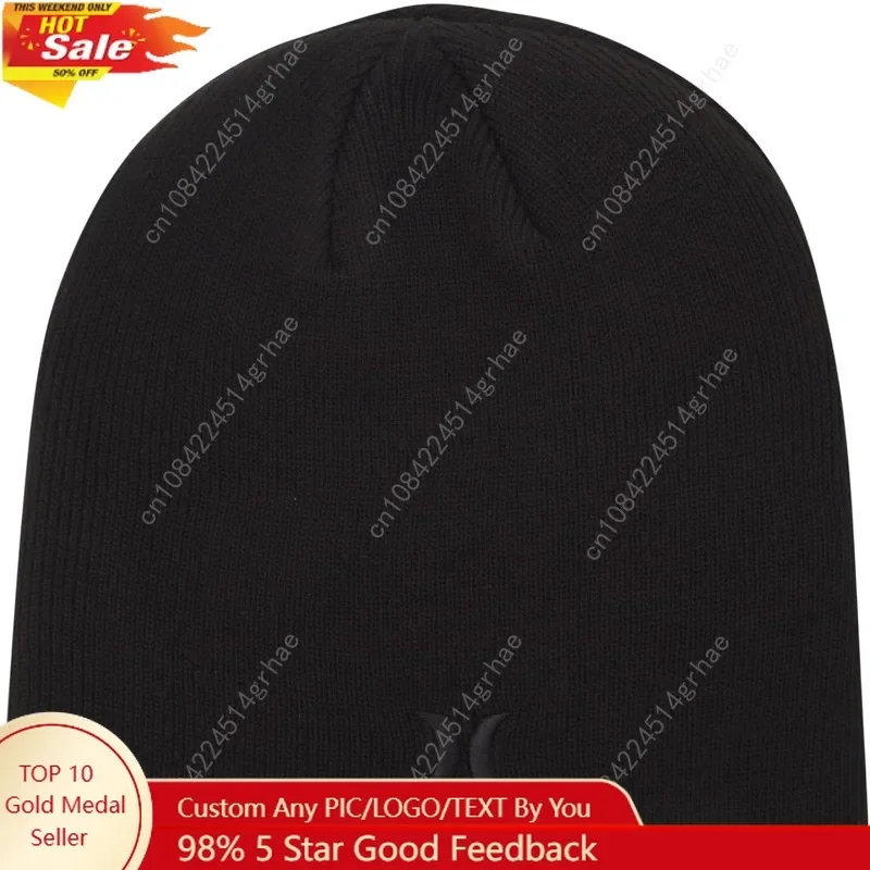 

Hurley Mens Icon Staples Beanie - Lightweight Classic Loose Knitted Hat for Men
