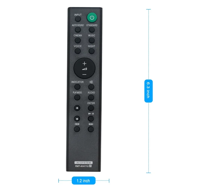 Control Remoto de Repuesto RMT-AH411U Compatible con la Barra de Sonido Sony HT-S100F HTS100F HT-SF150 HTSF150