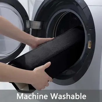 黑色毛絨記憶棉浴室墊,防滑淋浴浴缸地毯,快乾機洗 6 最佳銷售 浴室墊 - №2