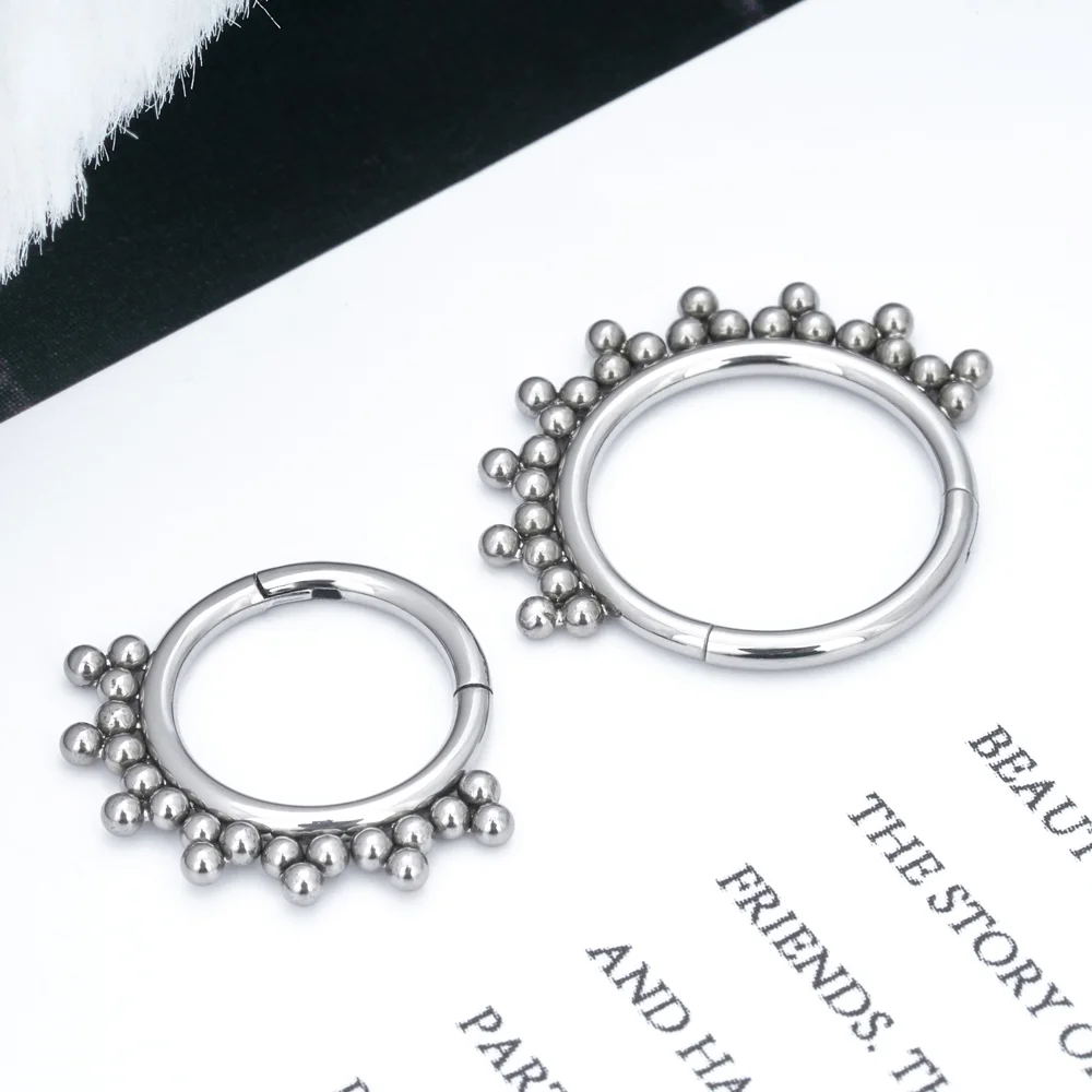 G23 Titanium Piercing Nose Ring Body Jewelry Hoop earings ASTM F136 Cartilage Tragus Diaphragm Titanium Hing