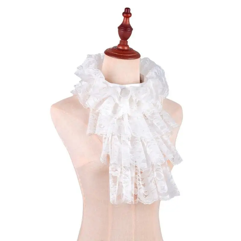 39BD Colar Vitoriano Courtstyle Ruffle Collar Cosplay Acessório Colar Fantasia Palco