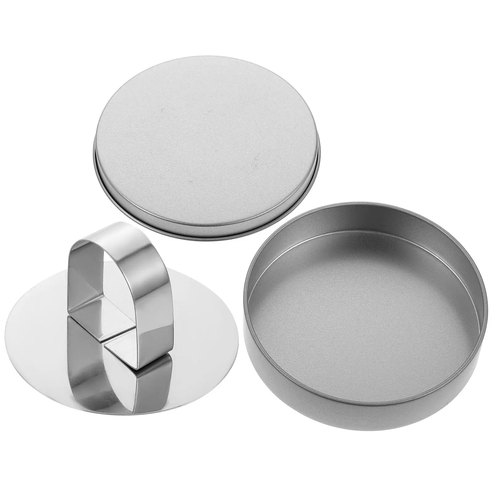 

2 Pcs Jar for Candy Sugar Cookie Mold Baking Supplies Cake DIY Molds Tools Household Biscuit Supply Silver Biscuits Case