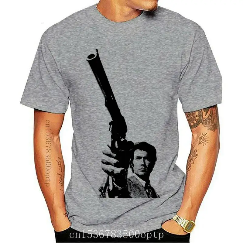 New T-Shirt CLINT EASTWOOD GUN White the happiness is have my T-Shirts 2021(1)