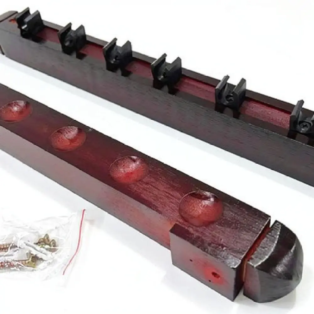 Wall Mount Pool Cue Holder Solid Wood Billiard Stick Display Rack Organizer For Indoor Sports Game Room Supplies