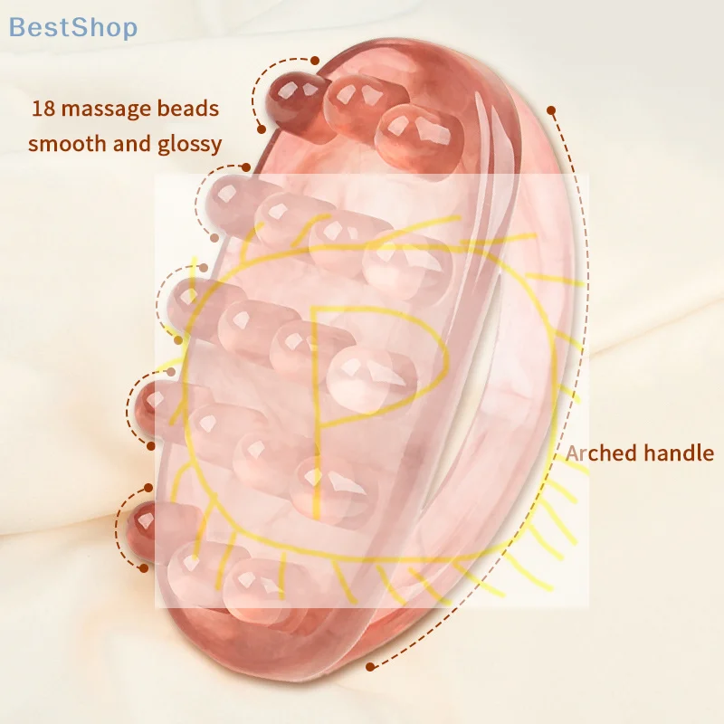 

(●'◡'●)%(●'◡'●)Natural Resin 18 Beads Handheld Gua Sha Massage Roller