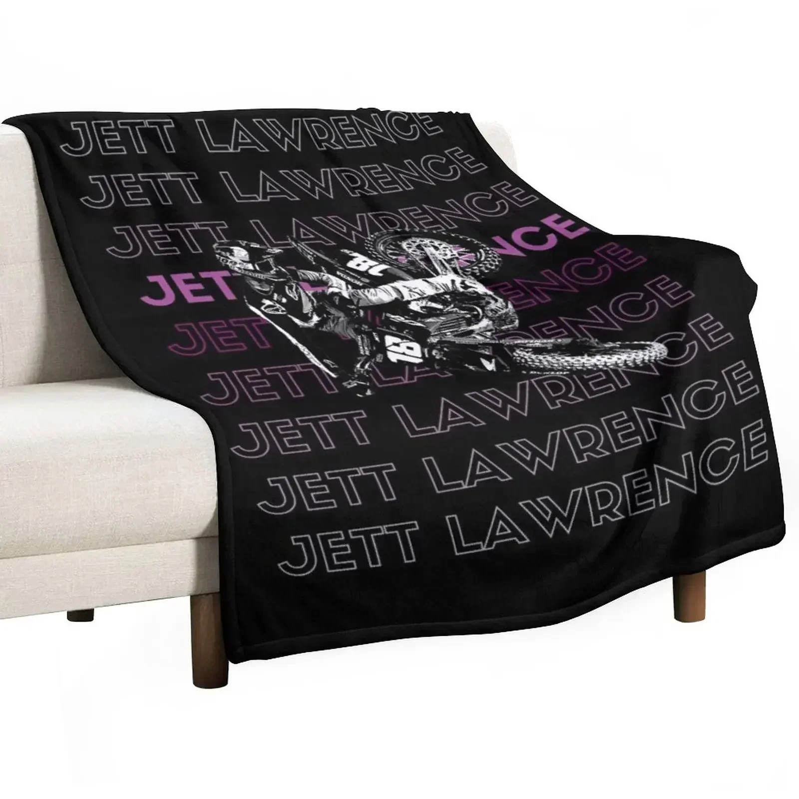 

Jett Lawrence Classic Tshirt Throw Blanket Fashion Sofas Flannel Fabric Custom Furry Blankets