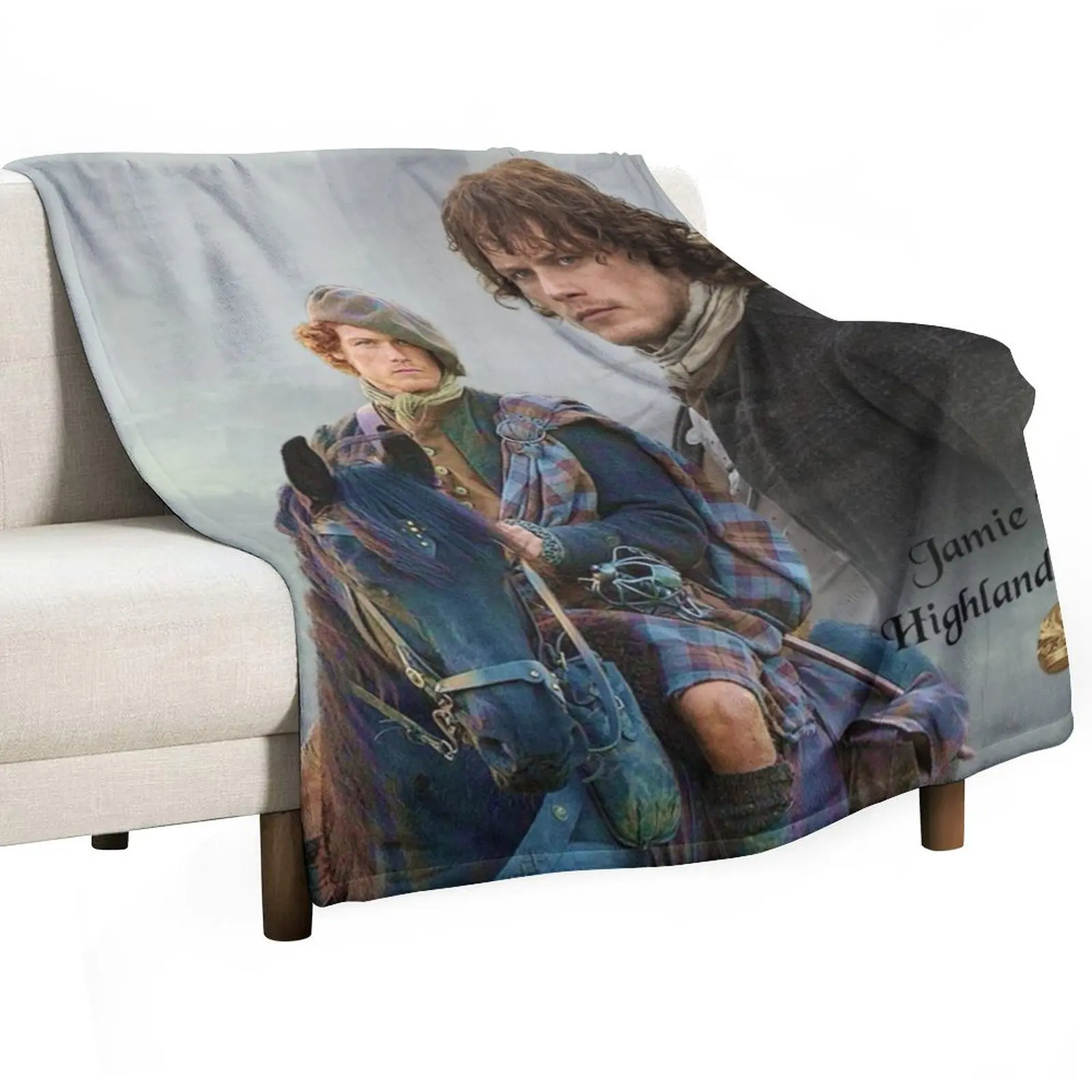 Jamie Fraser-Highland Warrior/Outlander Throw Blanket Cute Travel Soft Plush Plaid Blankets