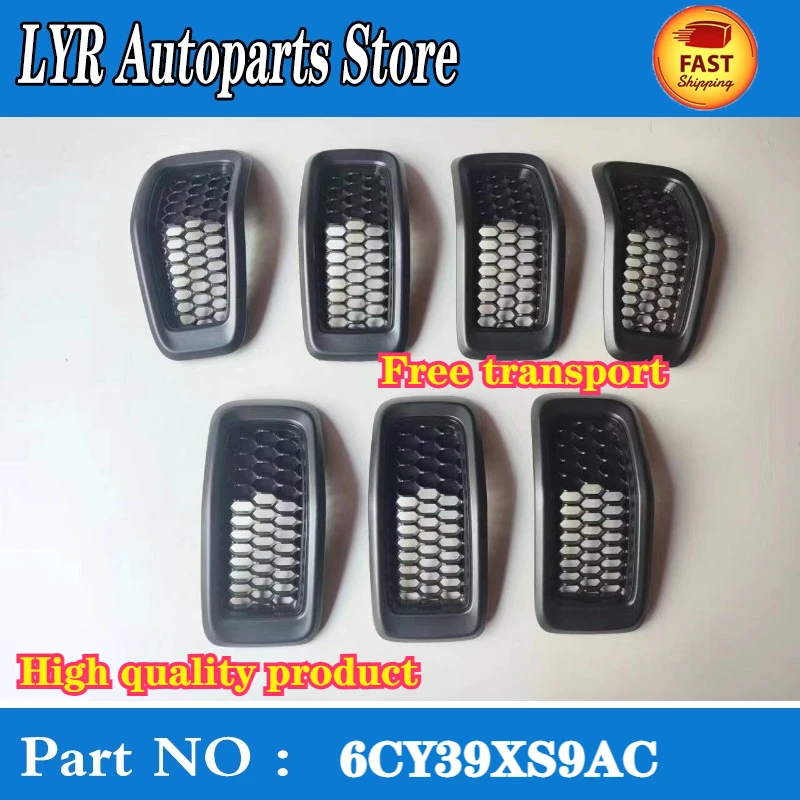 High quality Set of 7 Grille Inserts 6CY39XS9AC ,Black ,5RB21XS9Ab Honeycomb Mesh  for Jeep Cherokee 2014-2018 car accessories