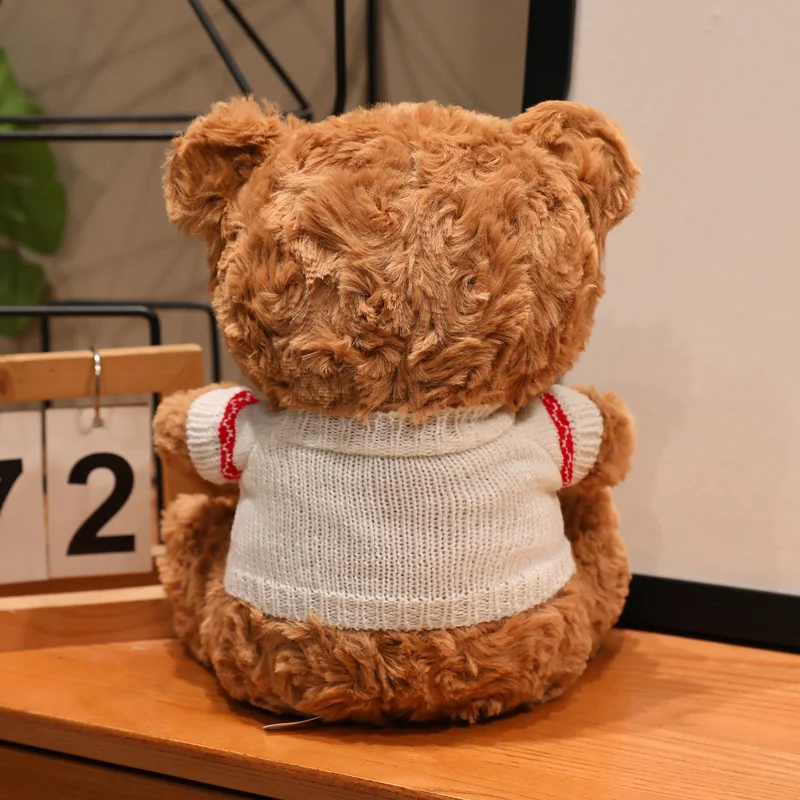 18/23cm Christmas Bear Plush With Clothes Fluffy Huggable Pillow Cute Sweater Bear Festival Gifts - view 3