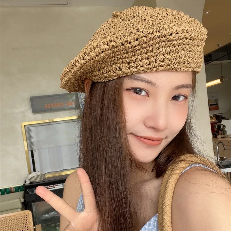 Summer Thin Section Breathable Children Straw Hat Boys and Girls Baby Sunscreen Sunshade Parent-child Style Beret