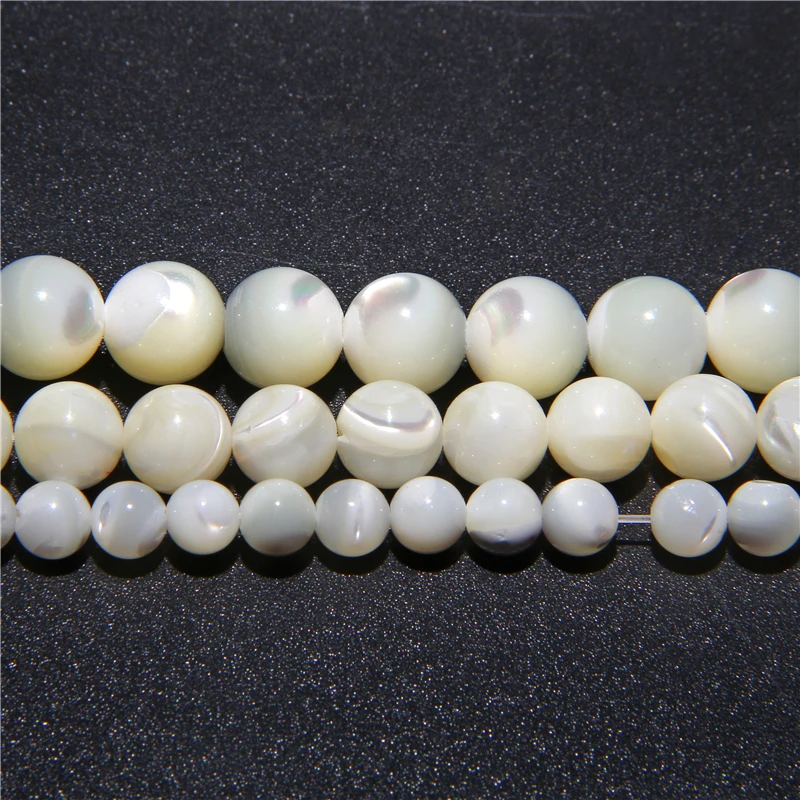 6/8/10/12mm Round Trochus Shell Bead Natural Mother Of Pearl Seashells Beads For Jewelry Making DIY Necklace Bracelet Accessory