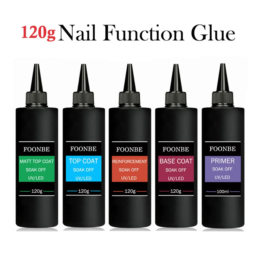 

FOONBE 120g Super Top Coat Gel Nail Polish Tempered/Matte Top Coat Semi-Permanent Varnish UV Soak Off Nail Art Functional Gel