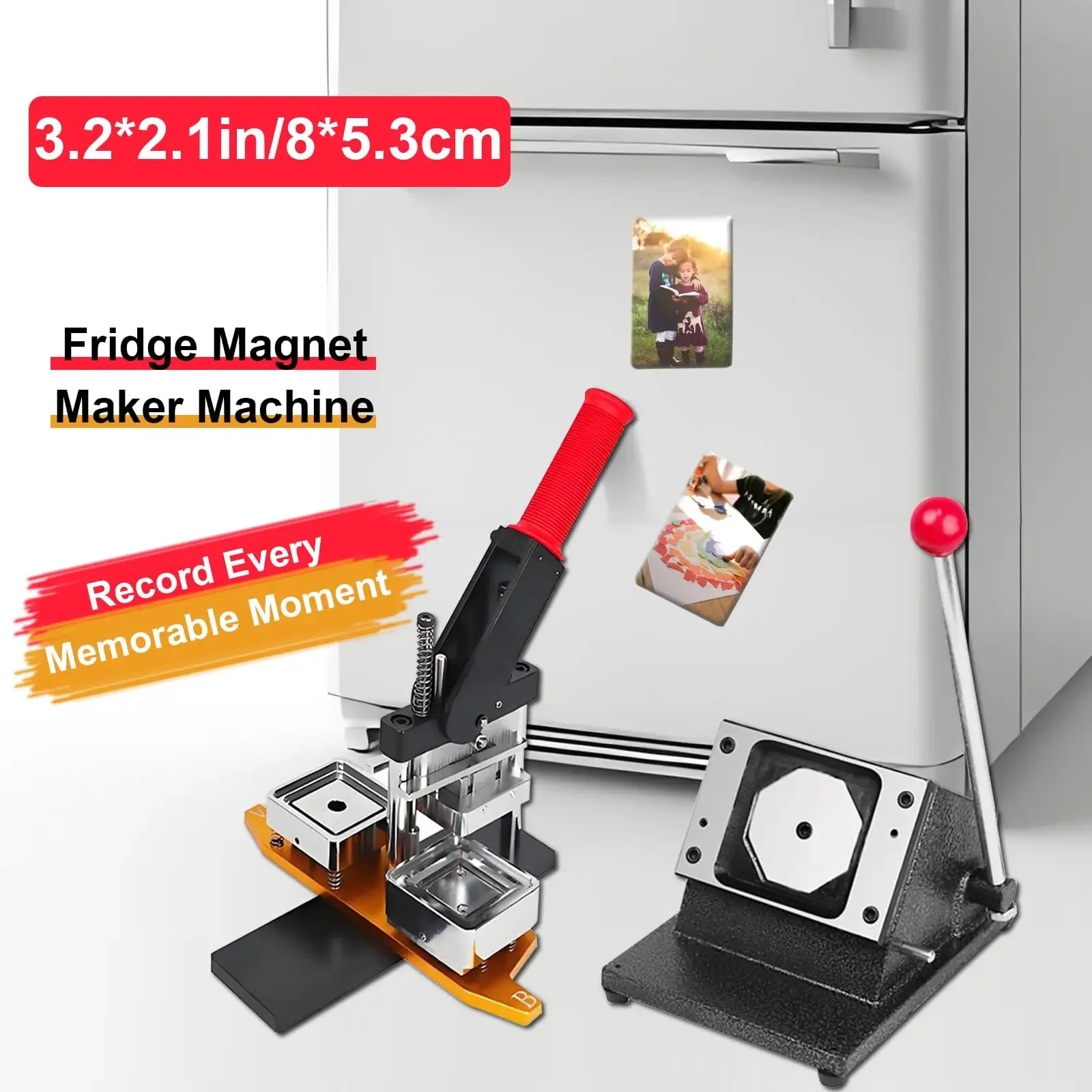 Magnet Maker Machine Ultra HD 80x53mm / 65x90mm with 100 Sets of Consumables Use in Refrigerators and Anywhere There Is Iron