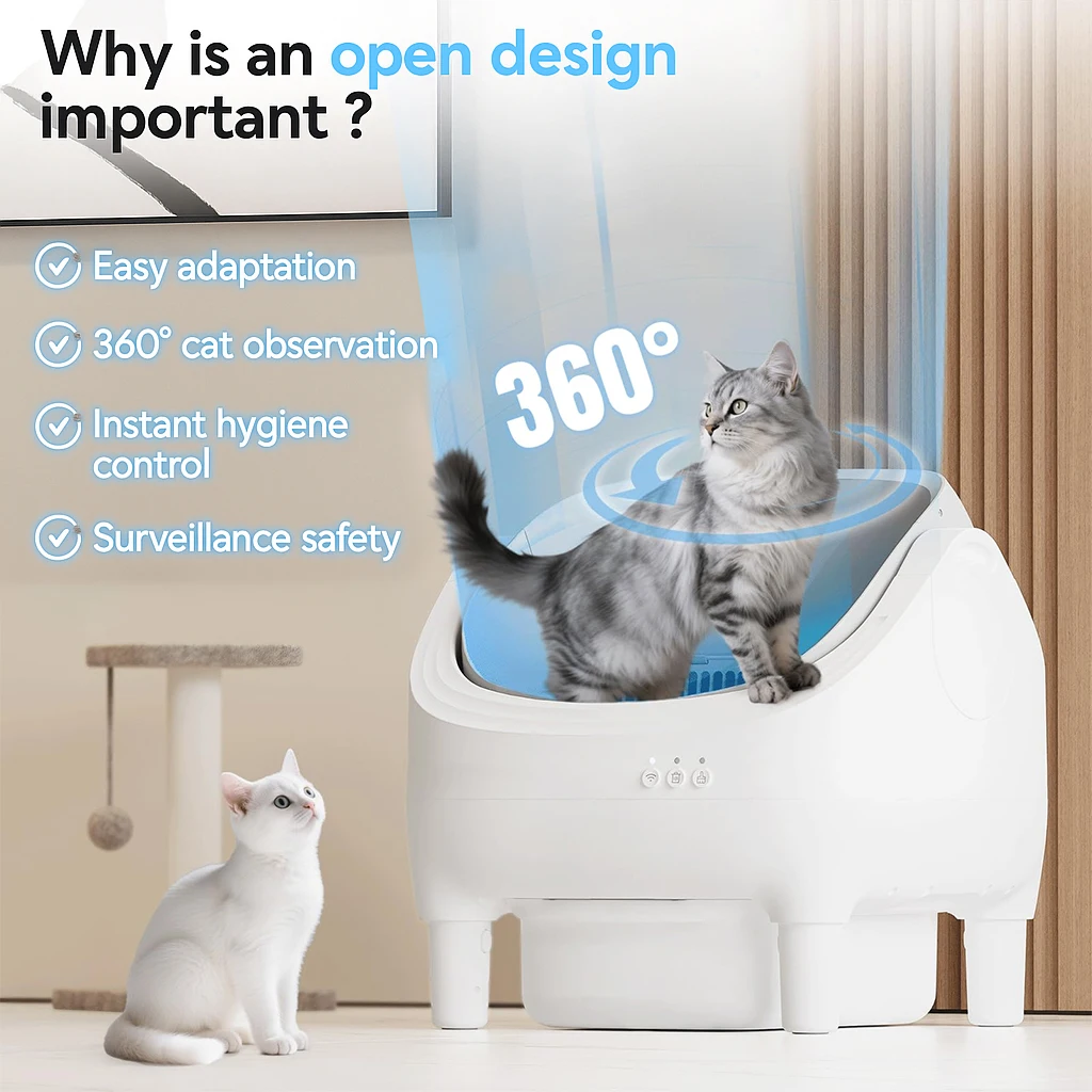 2025 Best-Selling Fully Automatic Smart Pet Dumpster Open Self-Cleaning Cat Litter Toilet with Dual Safety Sensors