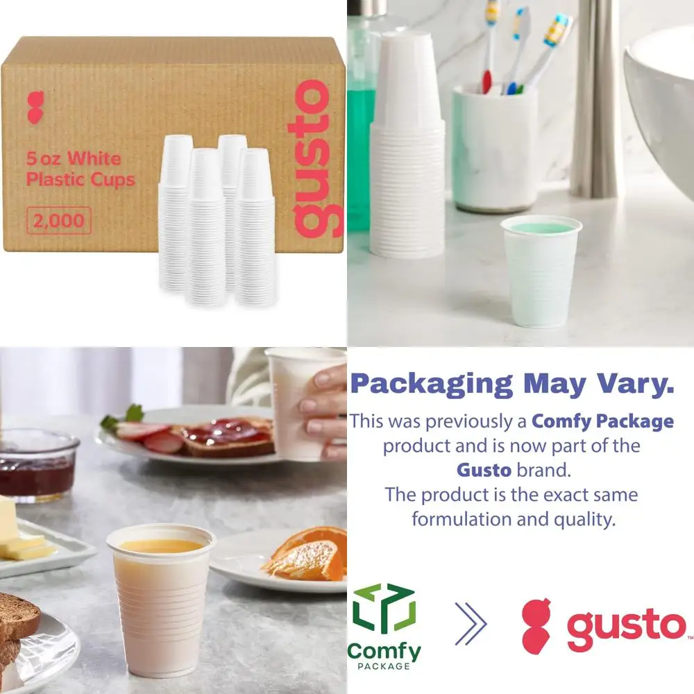 

Disposable White Plastic Cups - 2000 Count, 5 oz, Ideal for Parties and All Occasions Drinking Cups