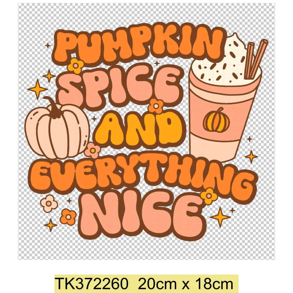 ملصقات نقل الحرارة للملابس ، الطباعة الرجعية ، الشكر الحديد على نقل بقع ، اليقطين ، الخريف #4