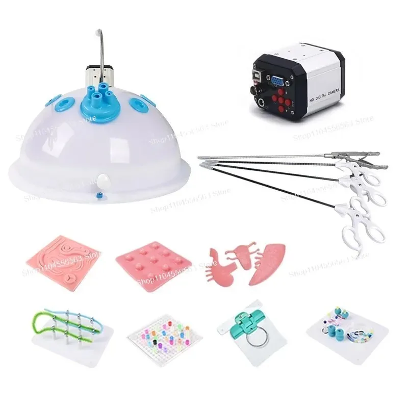 New Round-Shaped Laparoscopic Trainer Box - Abdominal Simulator with Single Port & VGA