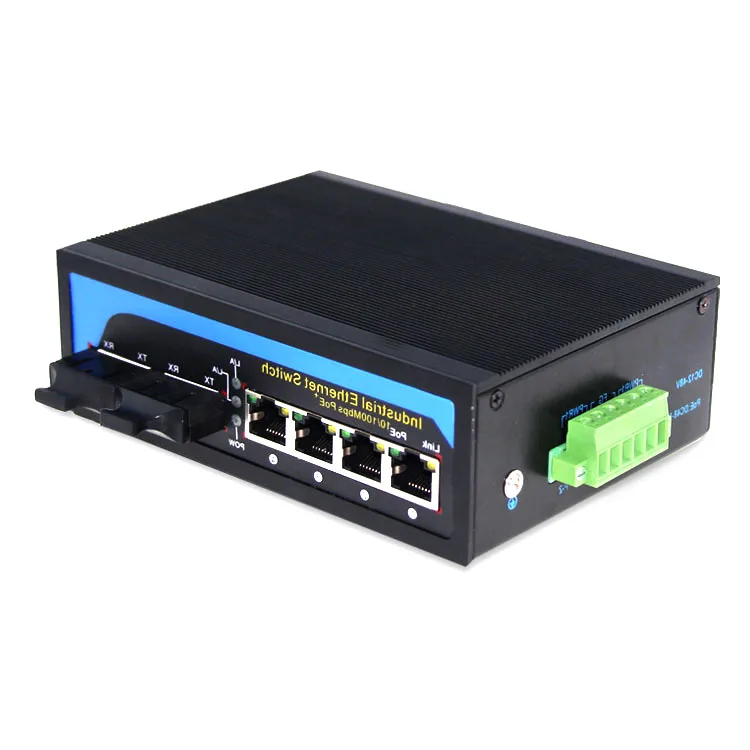 

DIN-rail or wall-mounted Black color 4x10/100Base -TX/2x Fx Fast Ethernet ,Dual fiber Single mode 20km SC Industrial switch