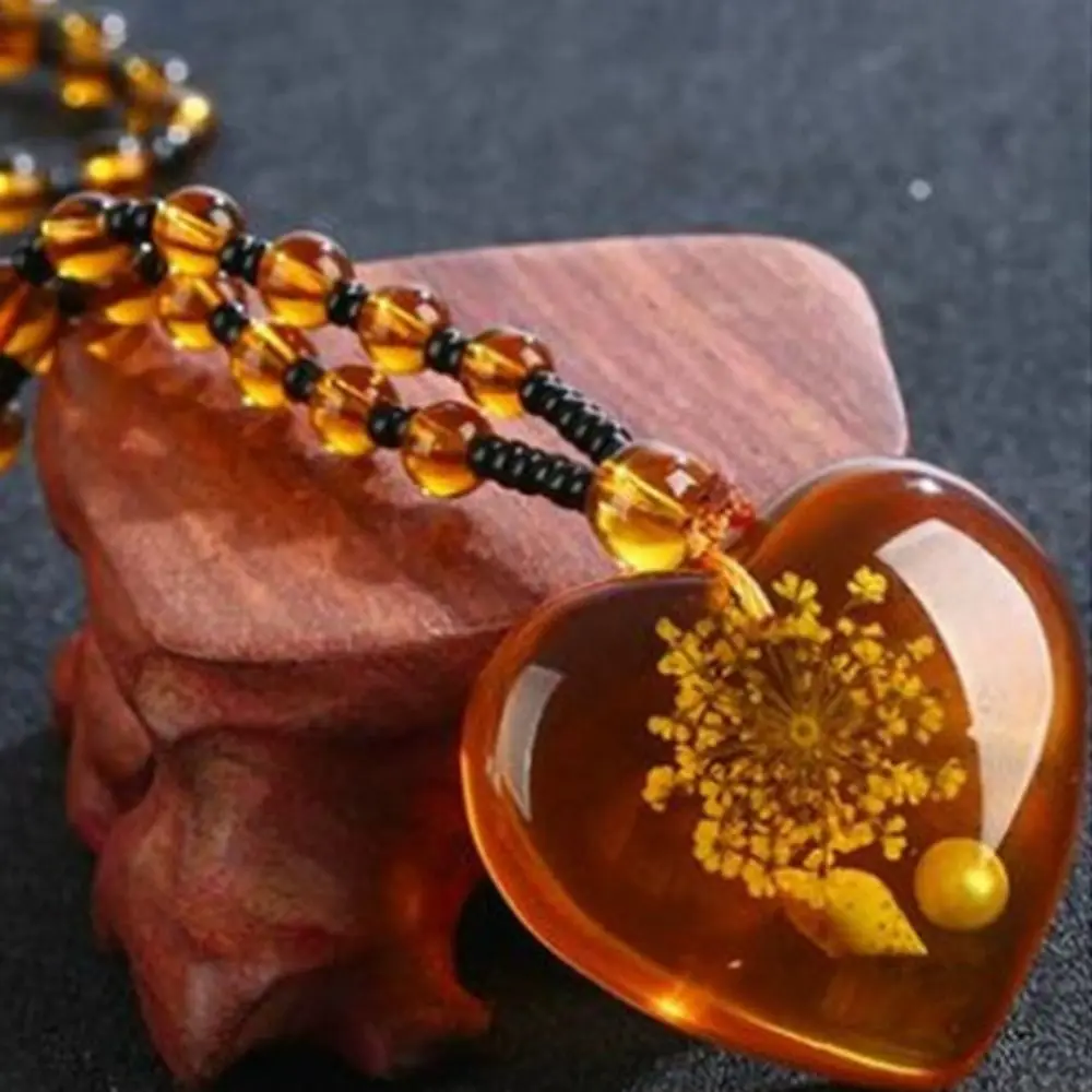 Bohemia National Style Amber Brine Beeswax Beads Women Fashion Trendy Imitation Honey Wax Pendant Elegant Plant Fossils